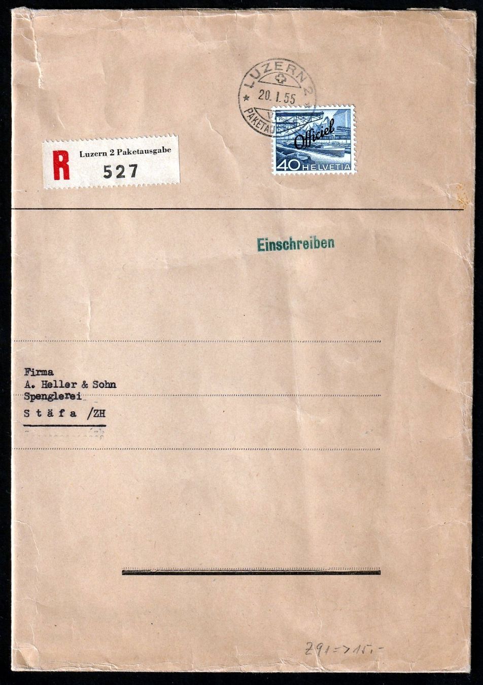 Tutti i francobolli: Dienstbrief mit Nr. 72 "Officiel", Grossbrief – Usato da Jegenstorf venduto da Wintersport