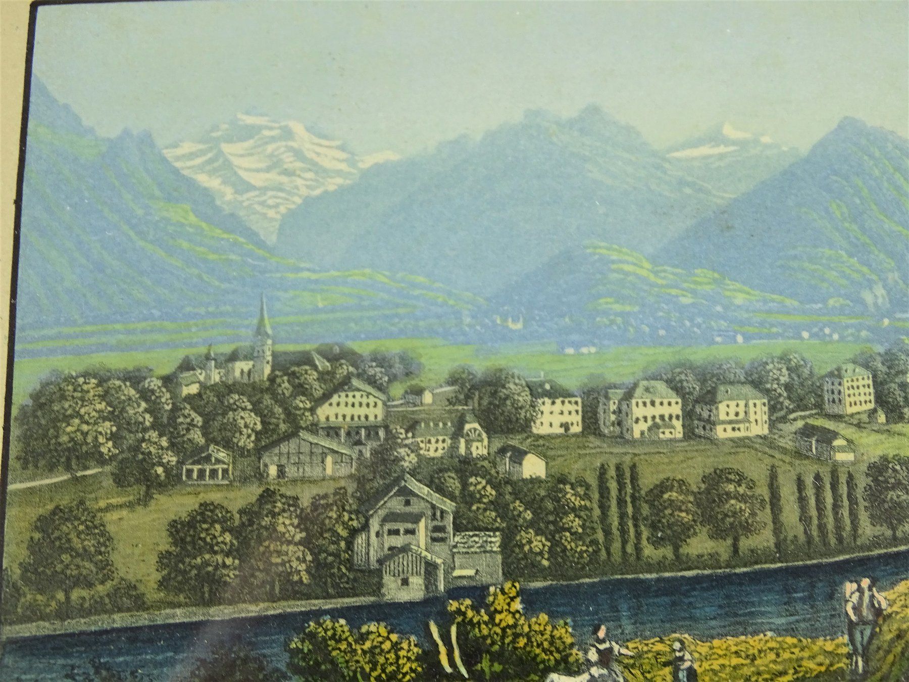 Incisioni: INTERLAKEN, ALTKOLORIERTE AQUATINTA – Usato da Grüningen venduto da Kartensammler 2