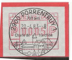 2900 PORRENTRUY 1  SK77 EVT 20.04.83 auf ATM (FRAMA)
