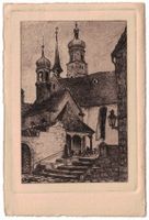 Rorschach, alte kath. Kirche, Künstlerkarte, gelaufen 1911