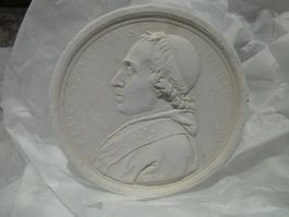 Entwurf Münze Medaille Gips / Pius VII.  1742-1823