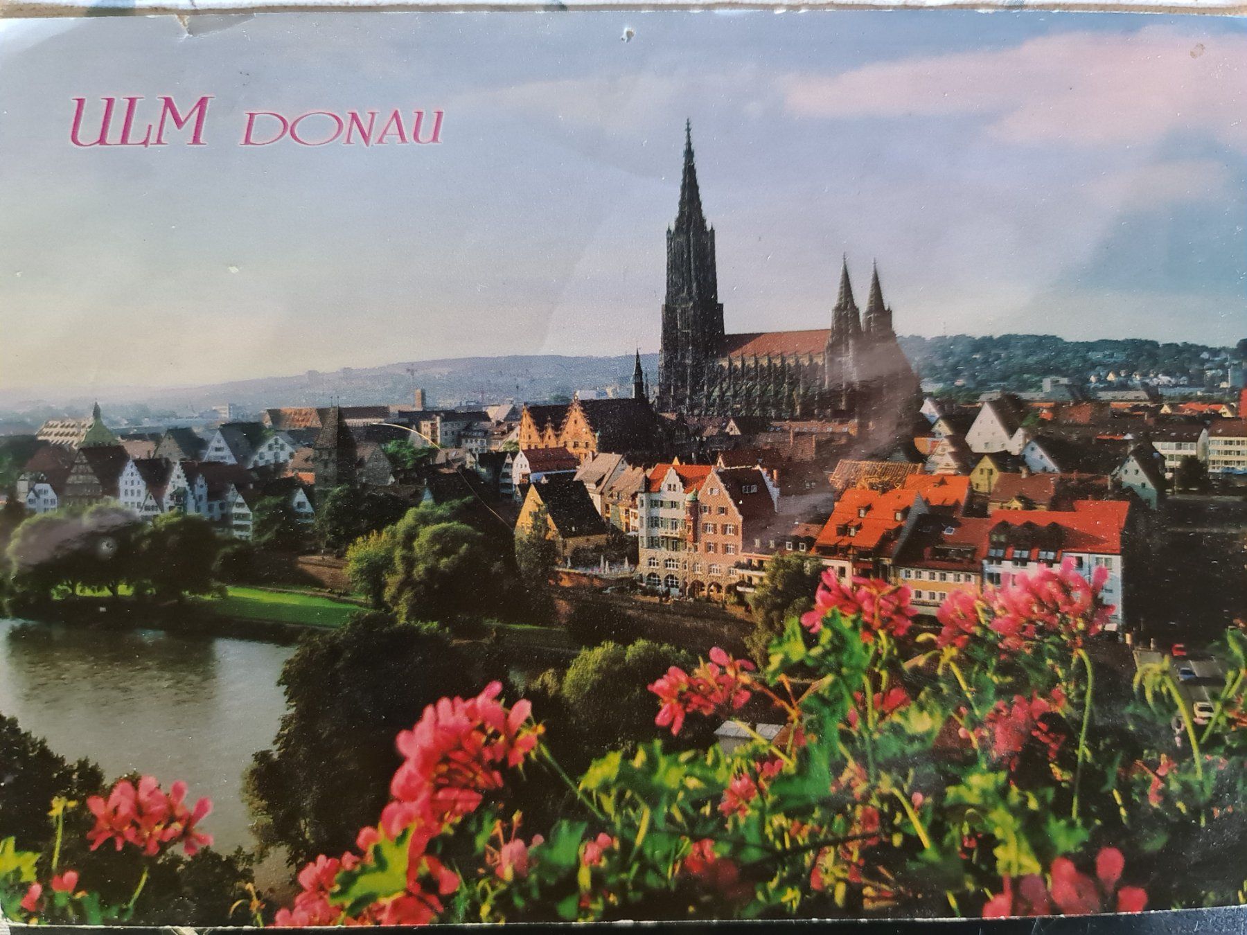 Cartoline postali: Postkarte Ulm Donau mit Briefmarke 1987 – Usato da Dintikon venduto da Vexi