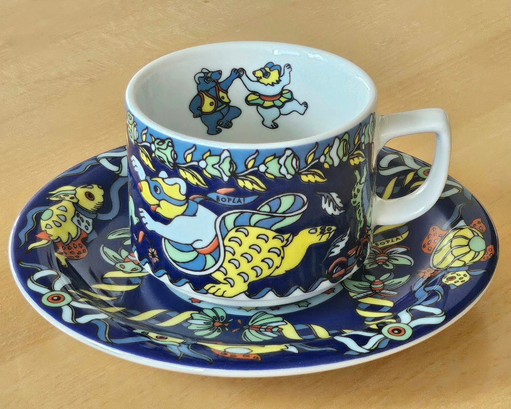 Bopla Tazze: Bopla Evolution Kaffeetasse mit UT Rosetta Teddy blau – Nuovo (secondo la descrizione) da Dietikon venduto da erdbeeren 5