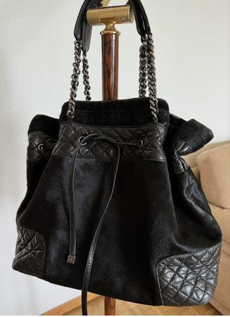Chanel borsa shopping nera, catena argento, vintage✨