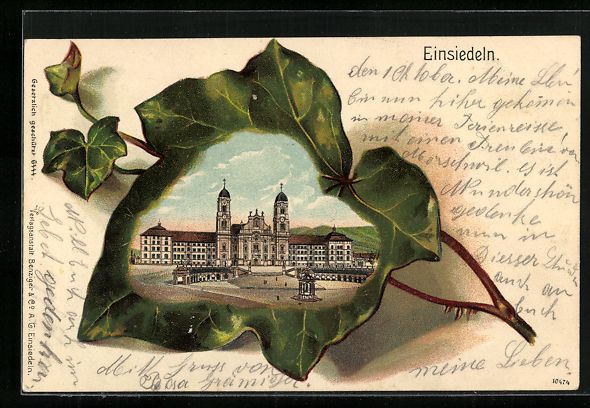 Cartoline postali: Passepartout-Lithographie Einsiedeln, Or – Usato da Berlin venduto da bartko-reher