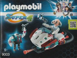 PLAYMOBIL SUPER 4 9003 SKYJET CON DOCTOR X & ROBOT new