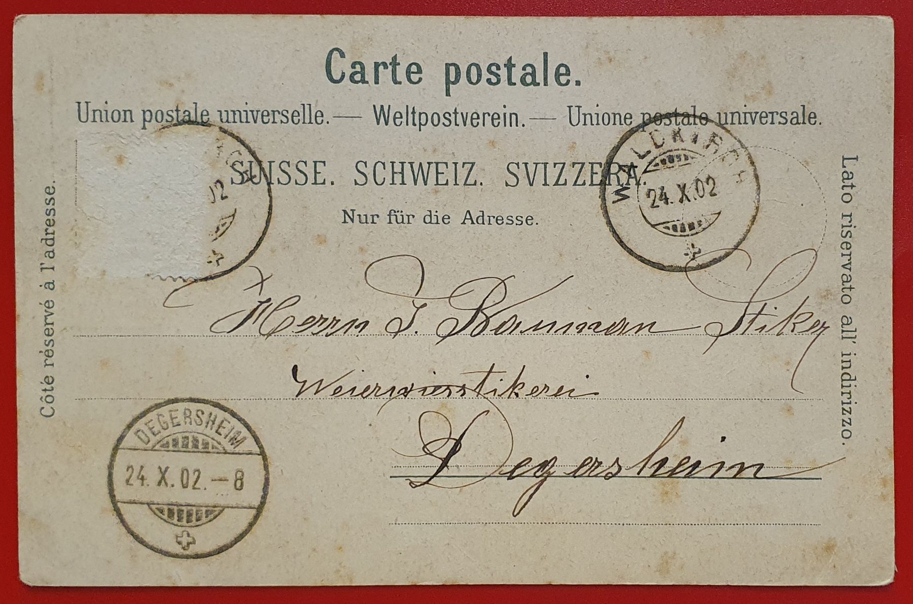 Ansichtskarten: Gruss aus Waldkirch 1902 – Gebraucht aus Kreuzlingen von Rschweiz1 1