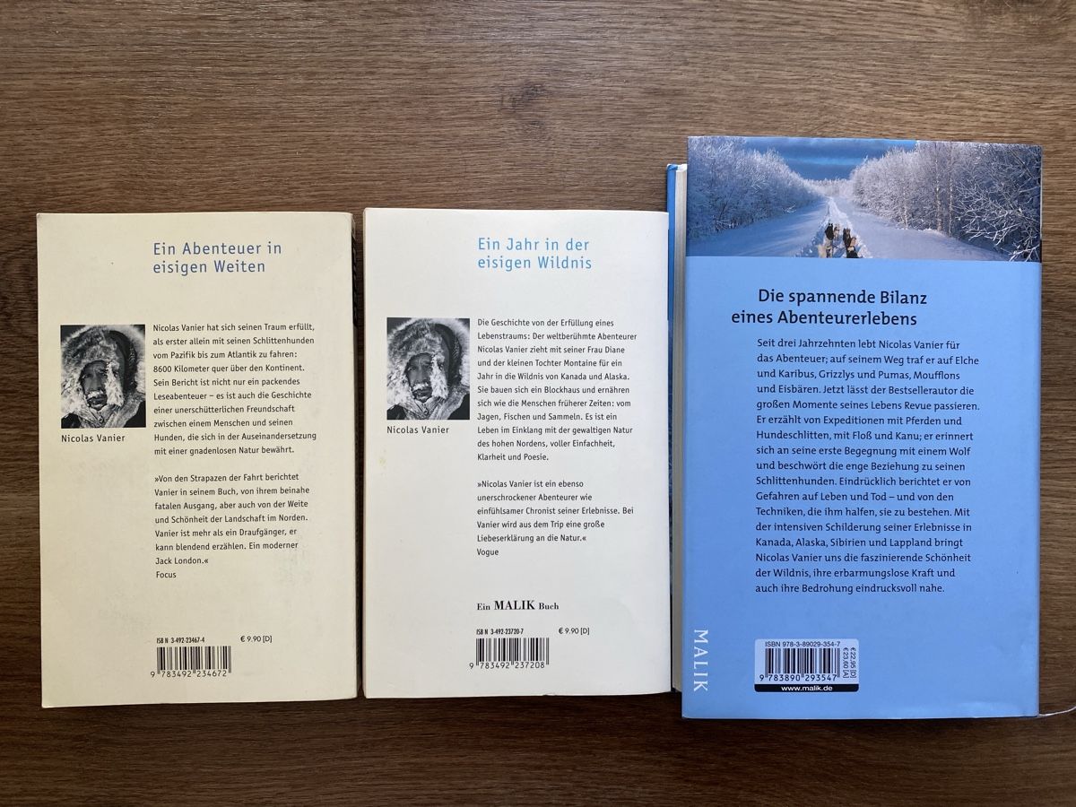 Libri: Nicolas Vanier: Drei Abenteuer-Bücher – Usato da Schlosswil venduto da maga09 1