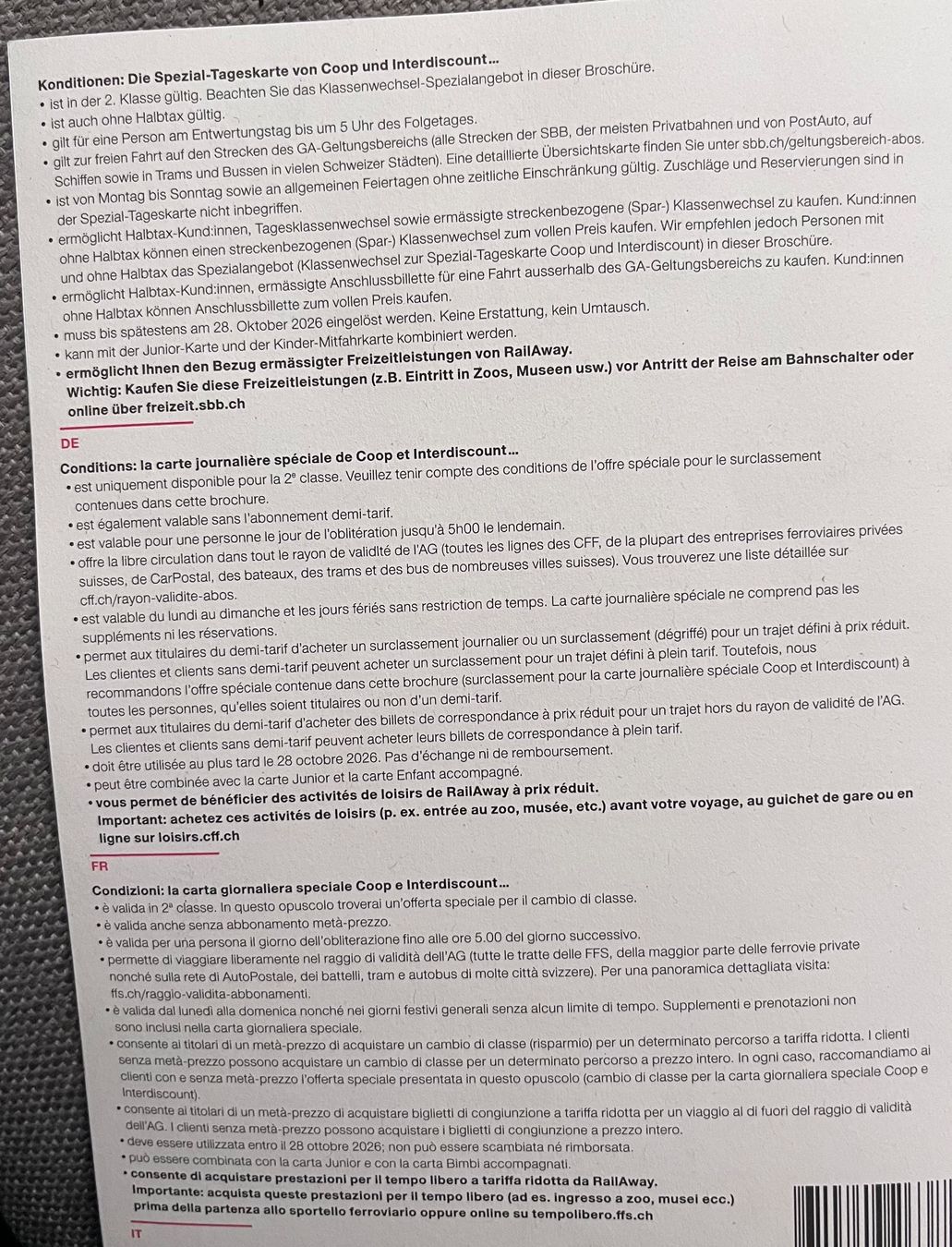 Tickets: SBB-Tageskarte – Neu und originalverpackt aus Gümligen von Paetty 1
