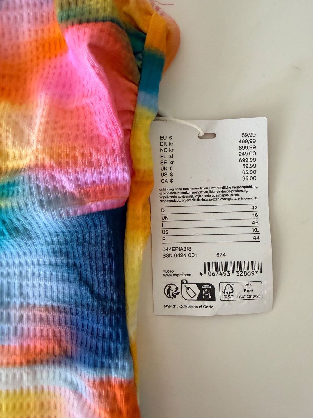 Esprit Badekleider & Bikinis: ESPRIT, Badekleid, Grösse 42, Mehrfarbig – Neu und originalverpackt aus Rudolfstetten von gst_g7xl 5