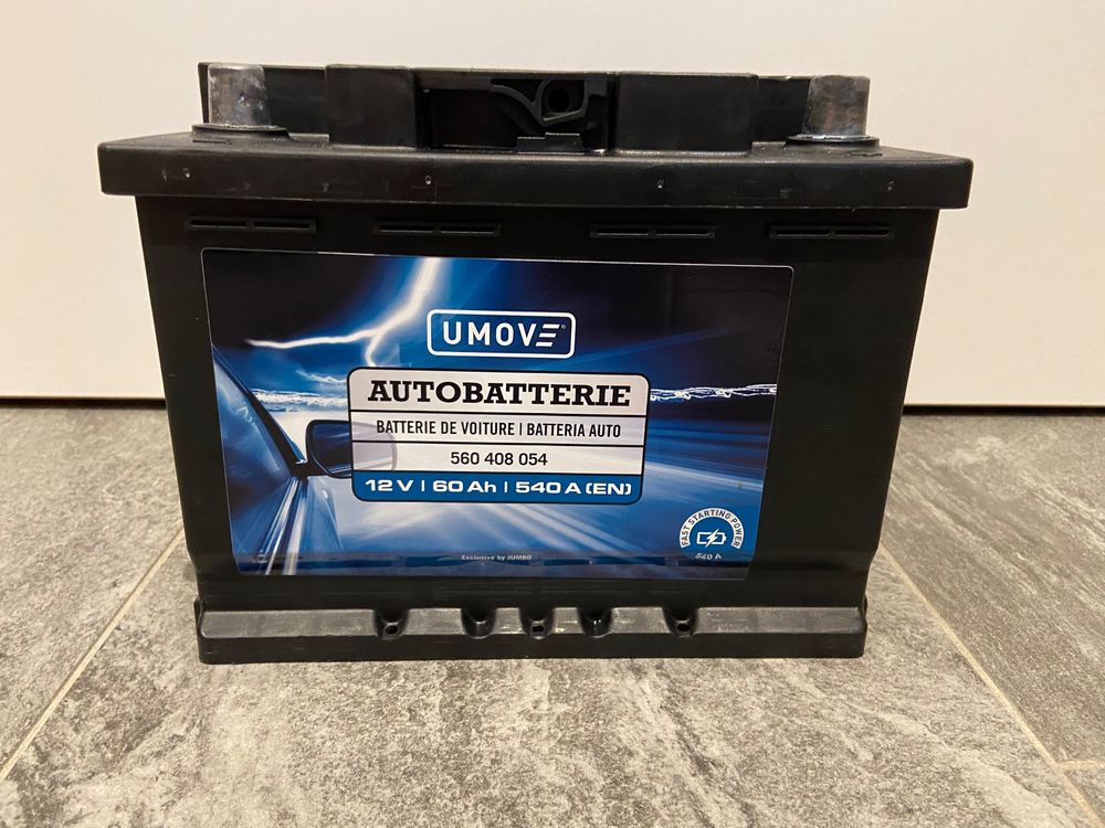 UMOVE Autobatterie 12V 60Ah 540a (EN) (NEU mit Garantie) Kaufen auf Ricardo