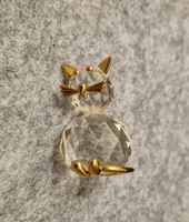 Schöne Kristallglas Katze mit goldenen Details 🐱