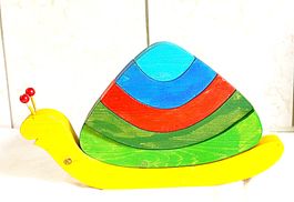 Holzschnecke Regenbogenfarbe