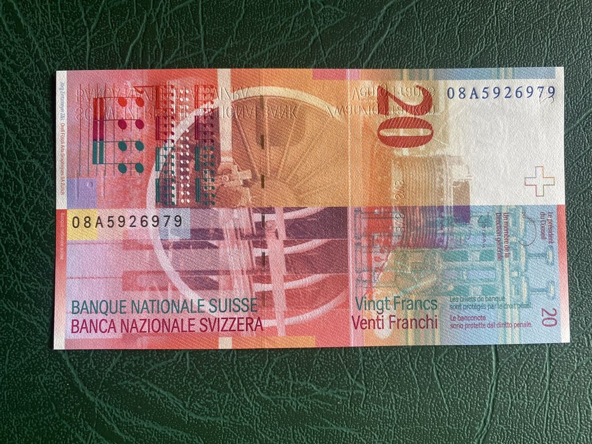 Banconote: 20-Franken-Note, Banknote der Schweiz, 2008 – Nuovo (secondo la descrizione) da Thörishaus venduto da luc_nsv9