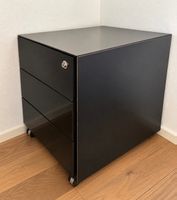 Rollcontainer MAXIM – 3 Schubladen – Schwarz Hochglanz