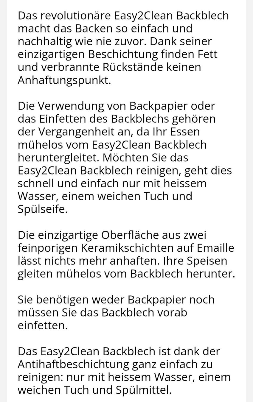 Teglie da forno: Backblech Easy2Clean, Electrolux, neu – Nuovo (secondo la descrizione) da Wiesendangen venduto da Sinhuk 9