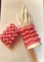 Pulswärmer handgestrickt dunkelrosa