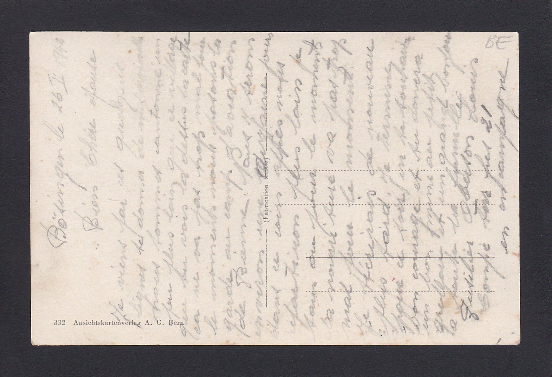 Cartoline postali: BIEL Bözingen / Mett, 1942 – Usato da Reiden venduto da cinfis 1