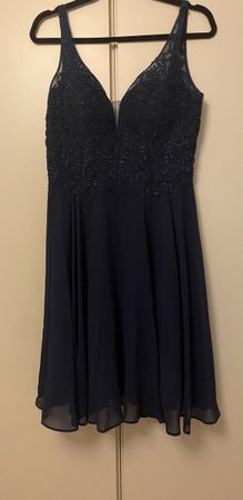 Kleid C'est Pour Vous marine Grösse 40 Spitzenbesatz