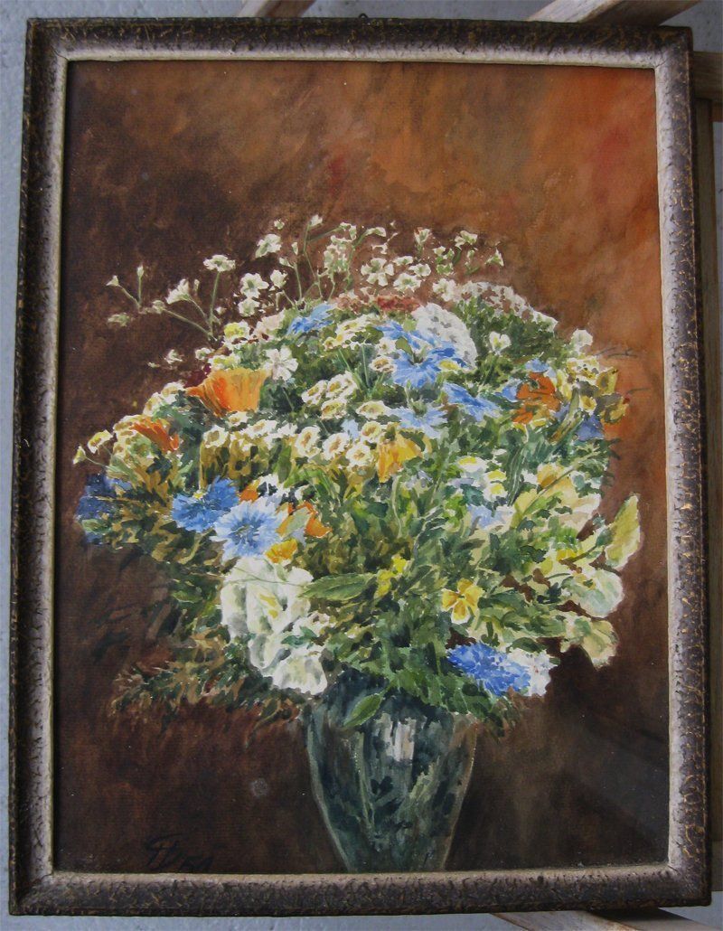 Gemälde: Aquarell: Der Wildblumenstrauss – Gebraucht aus Untersiggenthal von Lindomagos