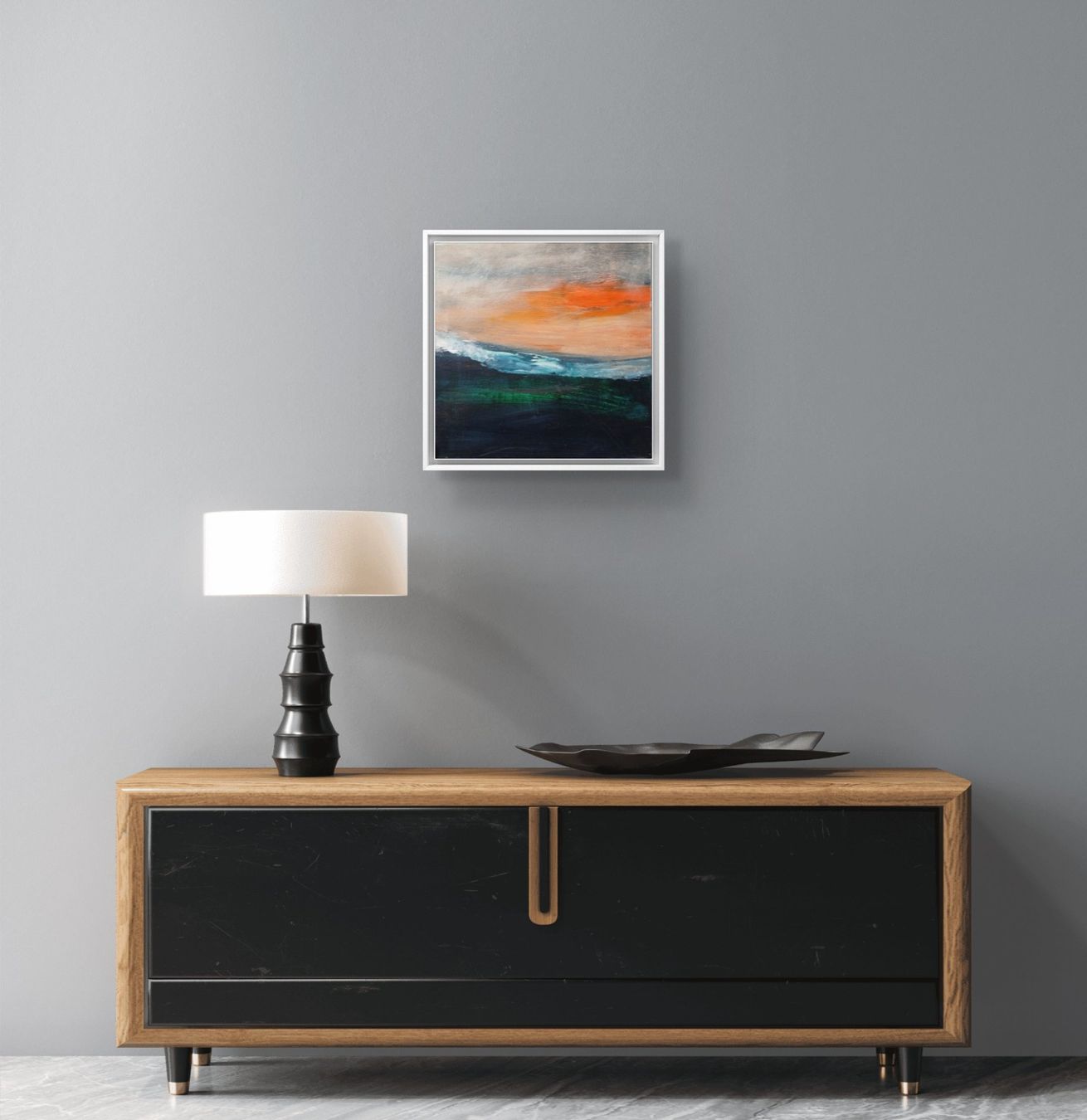 Dipinti: Acrylgemälde mit Landschaft 30x30 cm, Sunset – Nuovo e nell'imballaggio originale da Beinwil am See venduto da Superchance 1