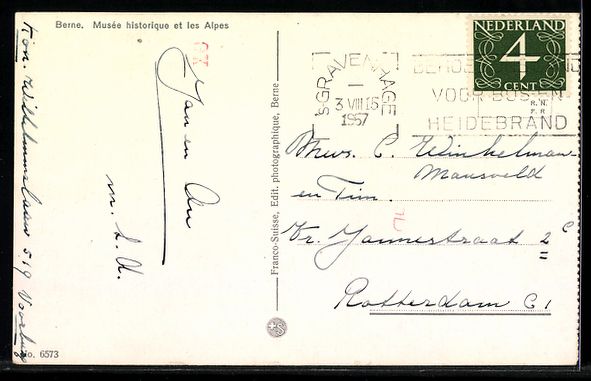 Cartoline postali: Bern, Historisches Museum und die Alpen – Usato da Berlin venduto da bartko-reher 1