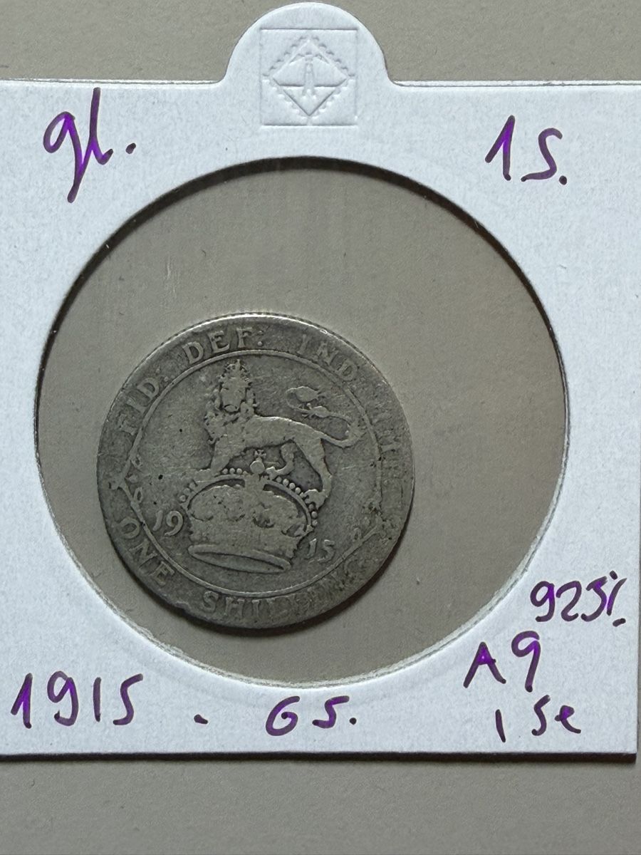 Alle Münzen: GB - 1 shilling - 1915 - Georges 5 - AG  – Gebraucht aus Payerne von Mike1682