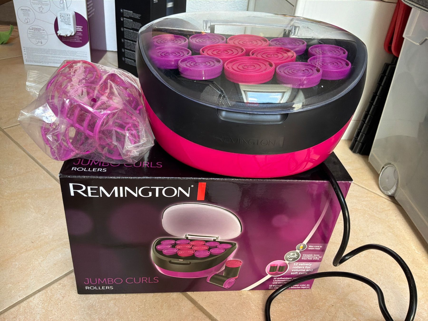 Remington Piastre & Arricciacapelli: REMINGTON Jumbo curls roller – Nuovo (secondo la descrizione) da Glattfelden venduto da Danshari