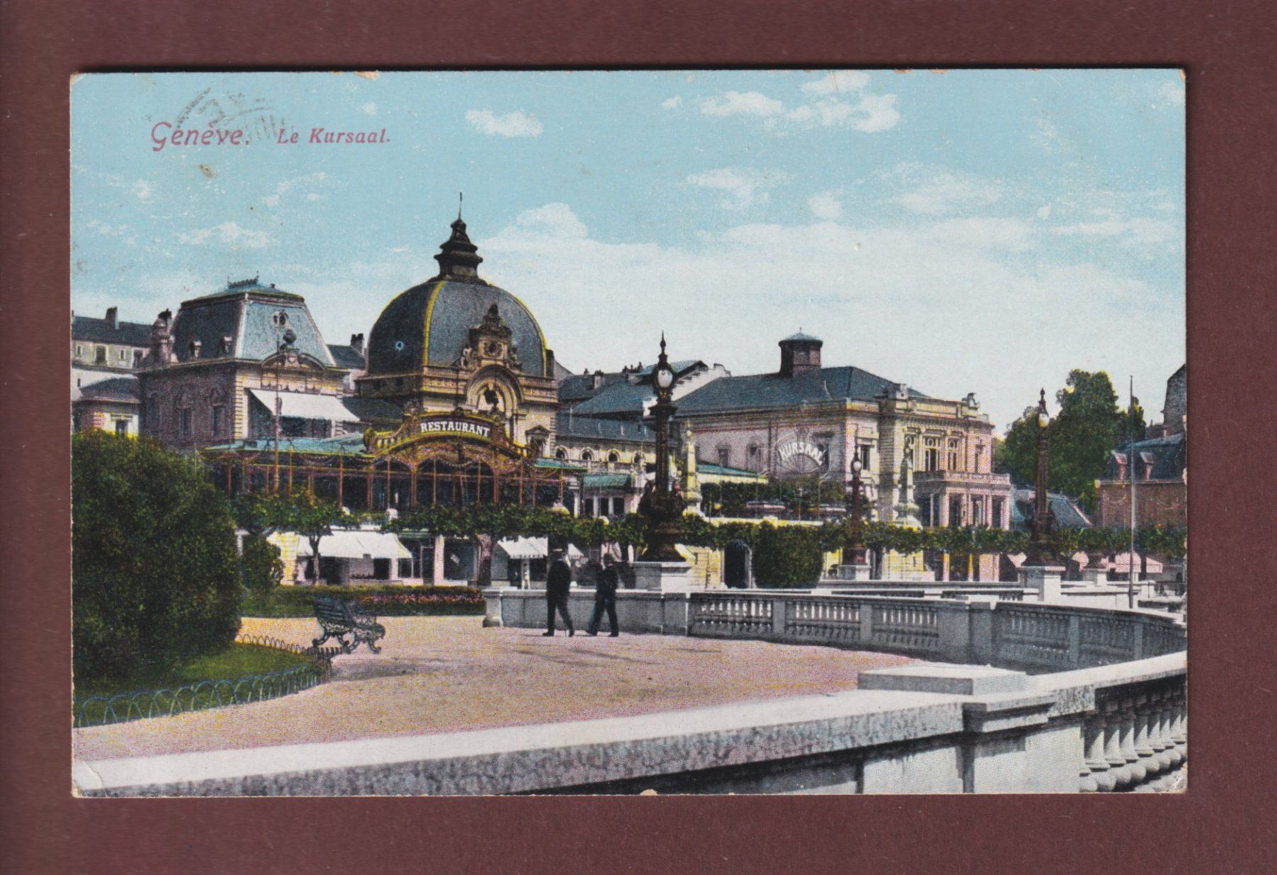 Cartoline postali: GENEVE - Le Kursaal - 1919 PJ – Usato da Pully venduto da nicecards