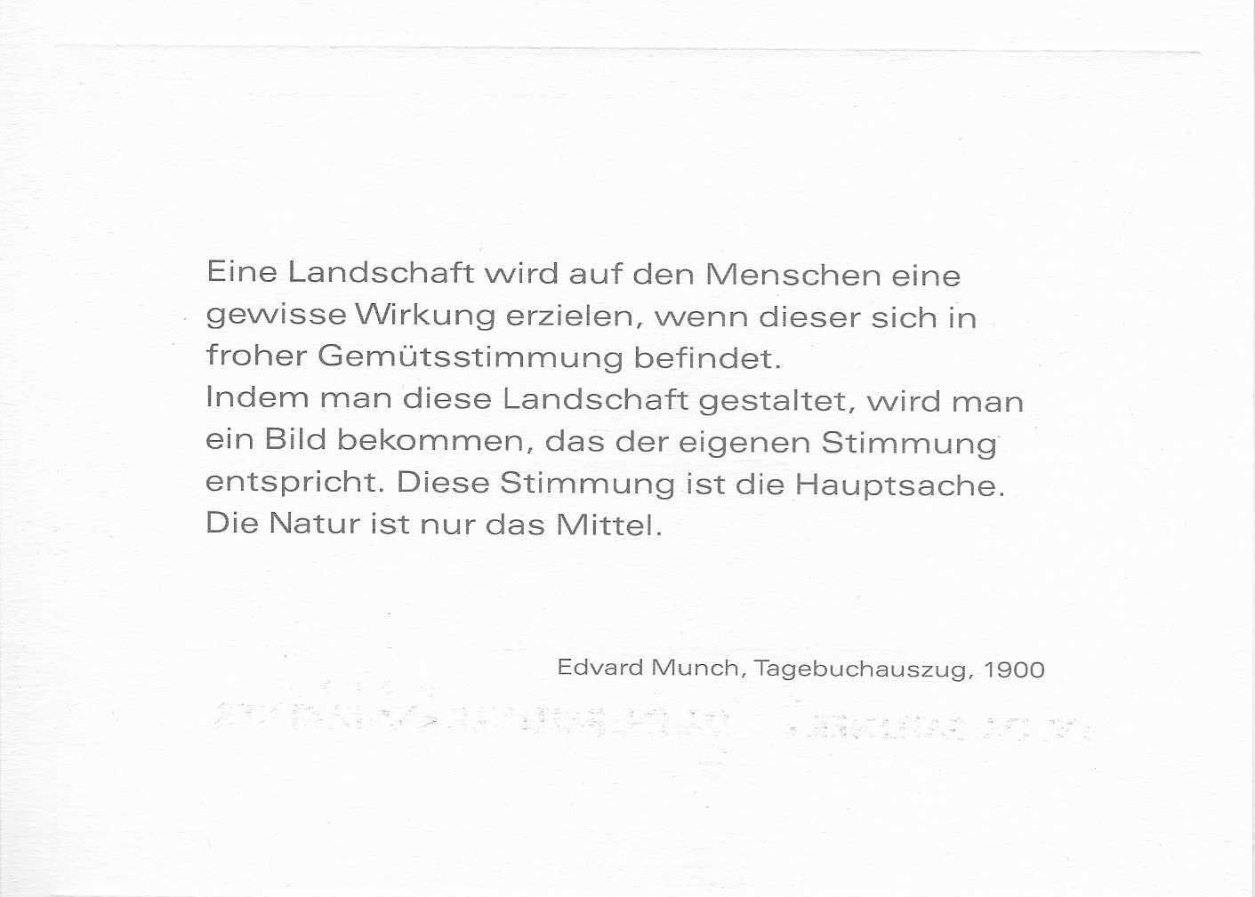 Cartoline postali: Edvard Munch «Winterlandschaft», ca. 15 x 10.5 cm – Usato da Flims - Dorf venduto da Stagediver 1