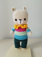 Ours en peluche fait main - Cadeau d'hiver unique! 23 cm