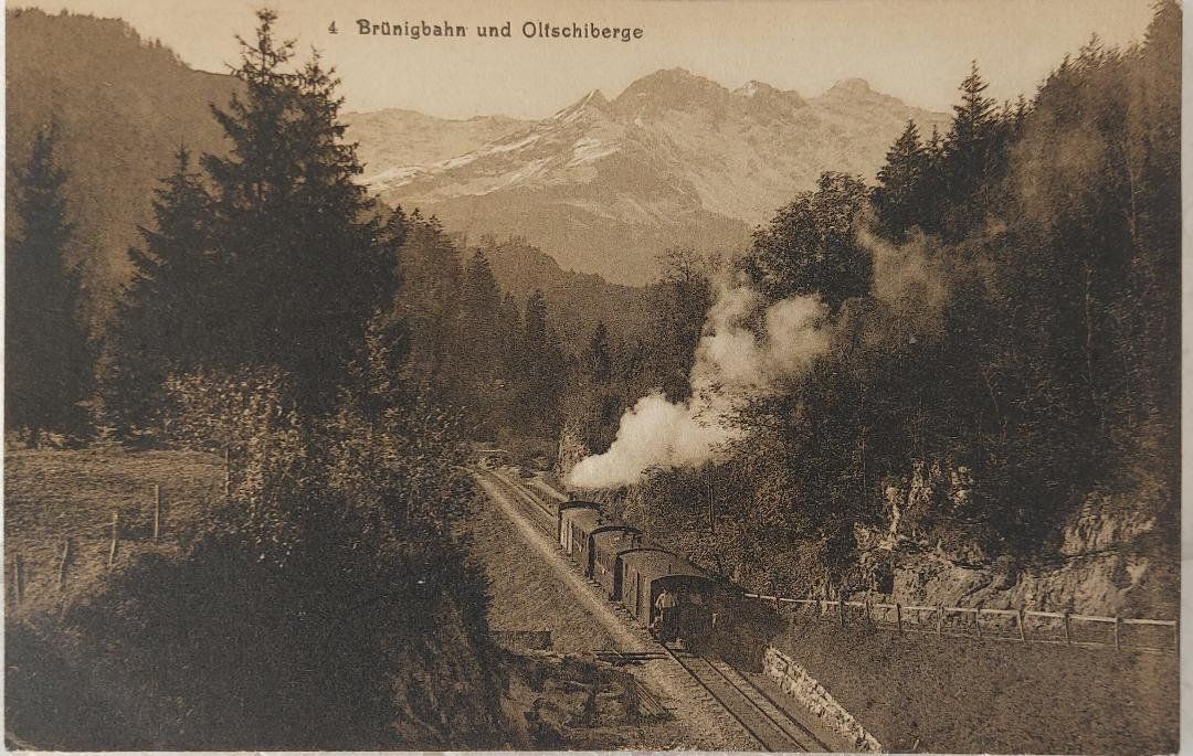 Ansichtskarten: BRÜNIGBAHN - Dampfzug & Olfschiberge – Gebraucht aus Delémont von Domdom1