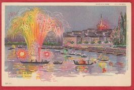 GENÈVE, FÊTE DE NUIT, LITHO 1897 / 1905