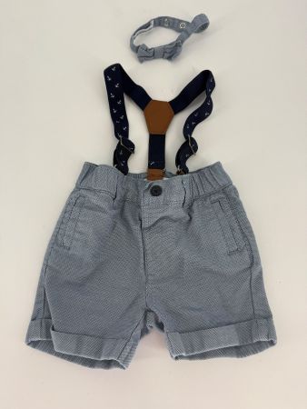 Shorts mit Hosenträger und Fliege Gr. 68 von Vertbaudet