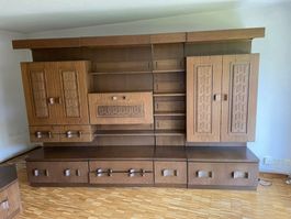 Vintage Wohnwand aus Holz, 70er Jahre, Top Zustand!