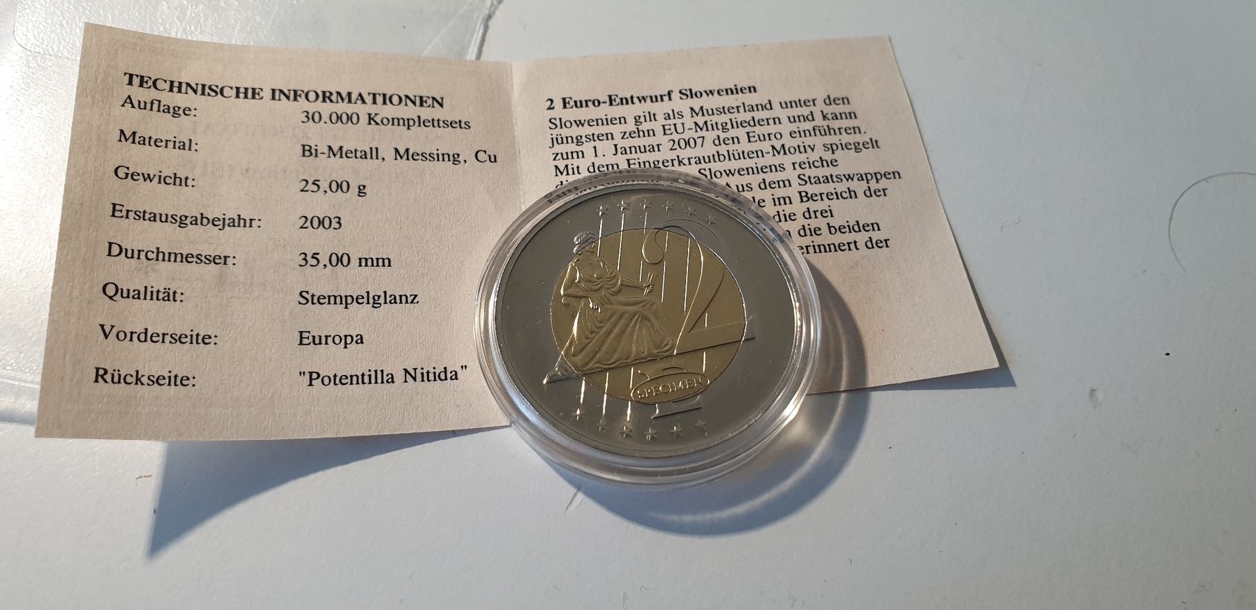 Tutti le monete: 2 Euro-Entwurf Slowenien – Usato da St-Sulpice VD venduto da Miwix 2