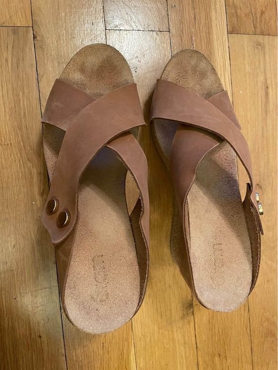 Sandales Compensées Castaner Marron Taille 38 - Talon 9cm, Toile, Bon état, Occasion