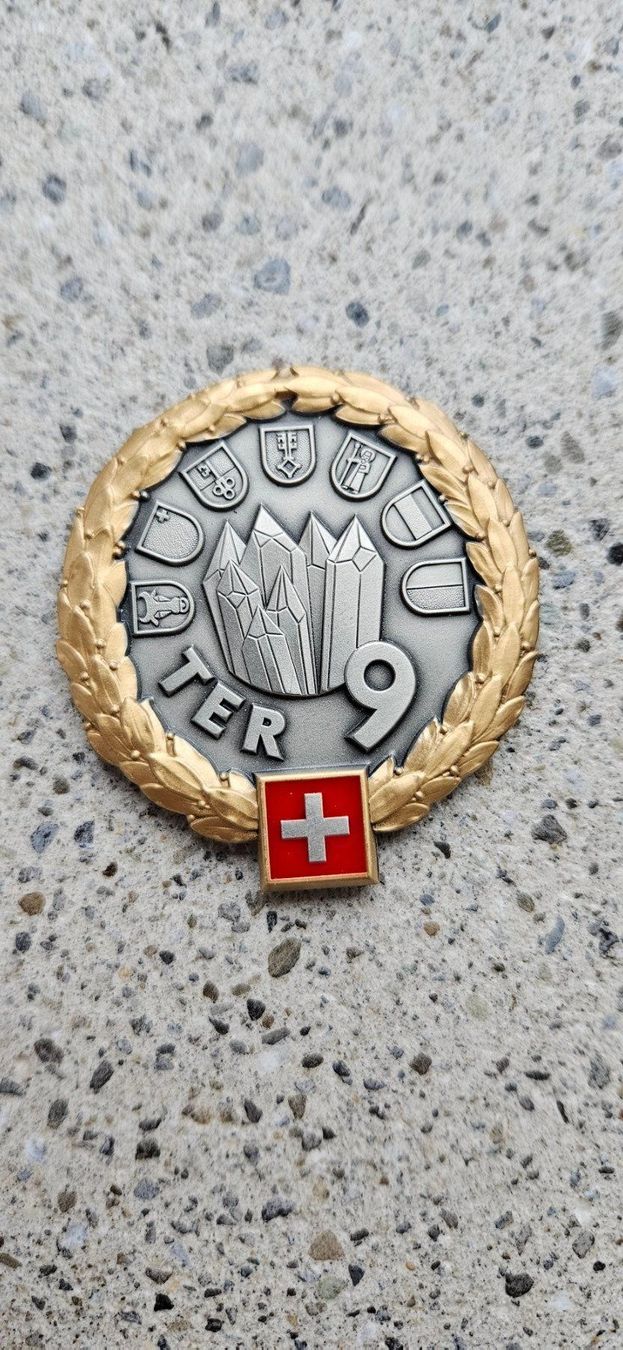 Schweizer Armee Placchette & Badge: *** Beretemblem Gold Offizier Schweizer Armee *** – Nuovo e nell'imballaggio originale da Riedholz venduto da fr_sIruP