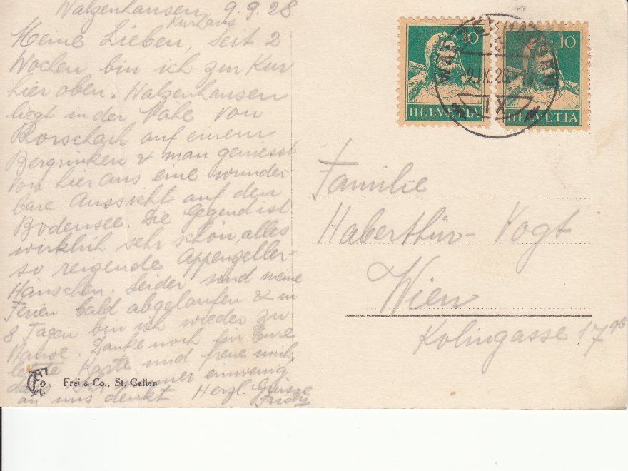 Cartoline postali: Walzenhausen 1928 – Usato da Bürglen TG venduto da StampGraf 1