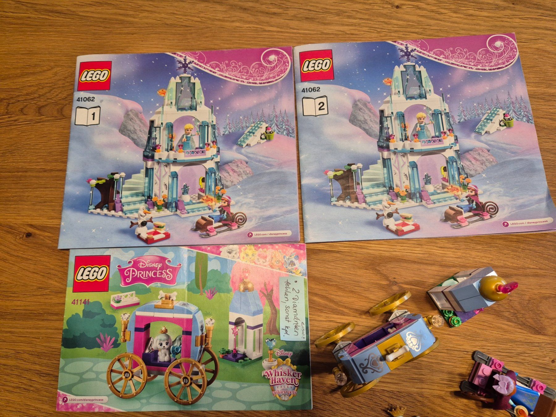 Lego Spielzeuge: Lego Disney Princess 41062 + 41141 Eispalast + Kutsche – Gebraucht aus Leimbach TG von lachende 9