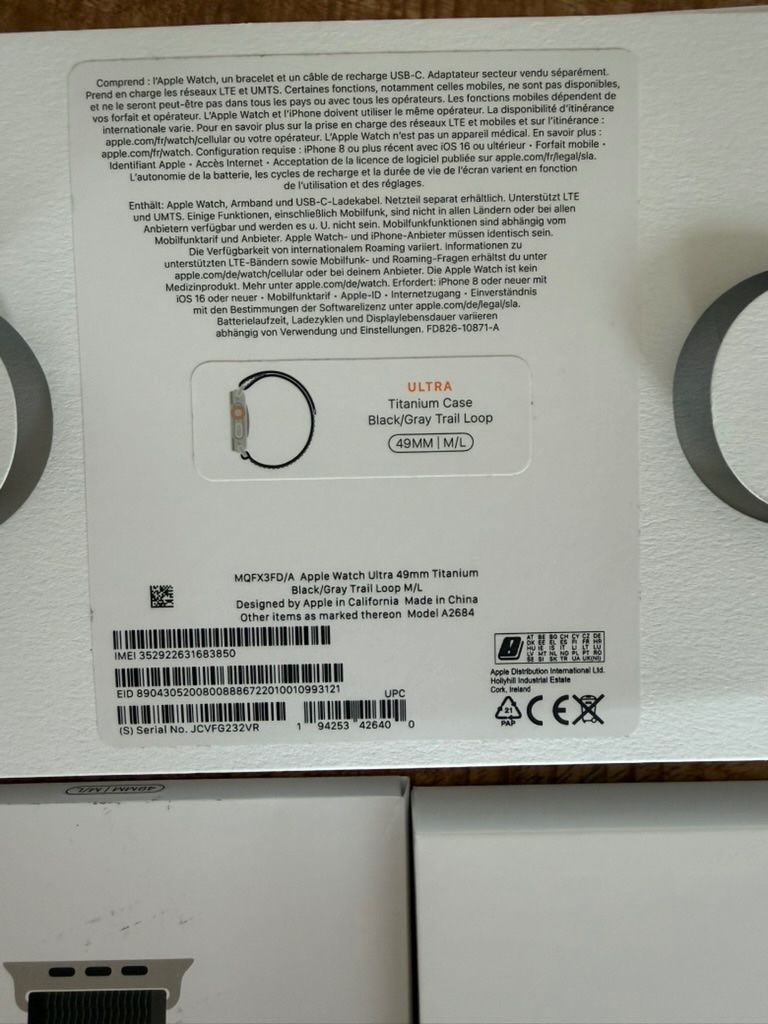 Apple Smartwatch: Apple Watch Ultra (Version 1) 49mm Titanium Case Black – D'occasion à Wallisellen par Hiltianer0 1