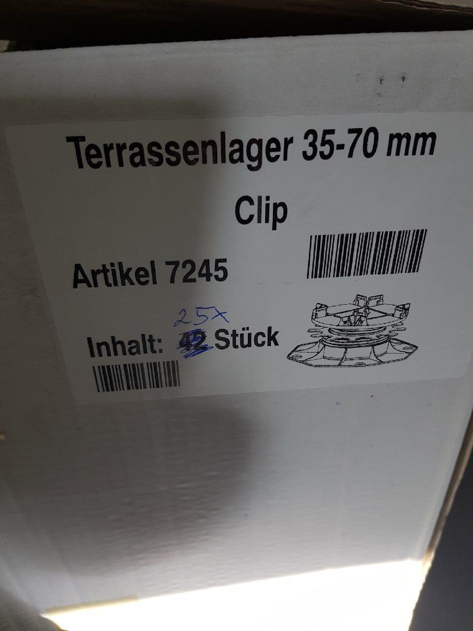 Supporti a parete: Stellfuss-Terrassenlager-Clip – Nuovo e nell'imballaggio originale da Frasnacht venduto da hei_t6dl
