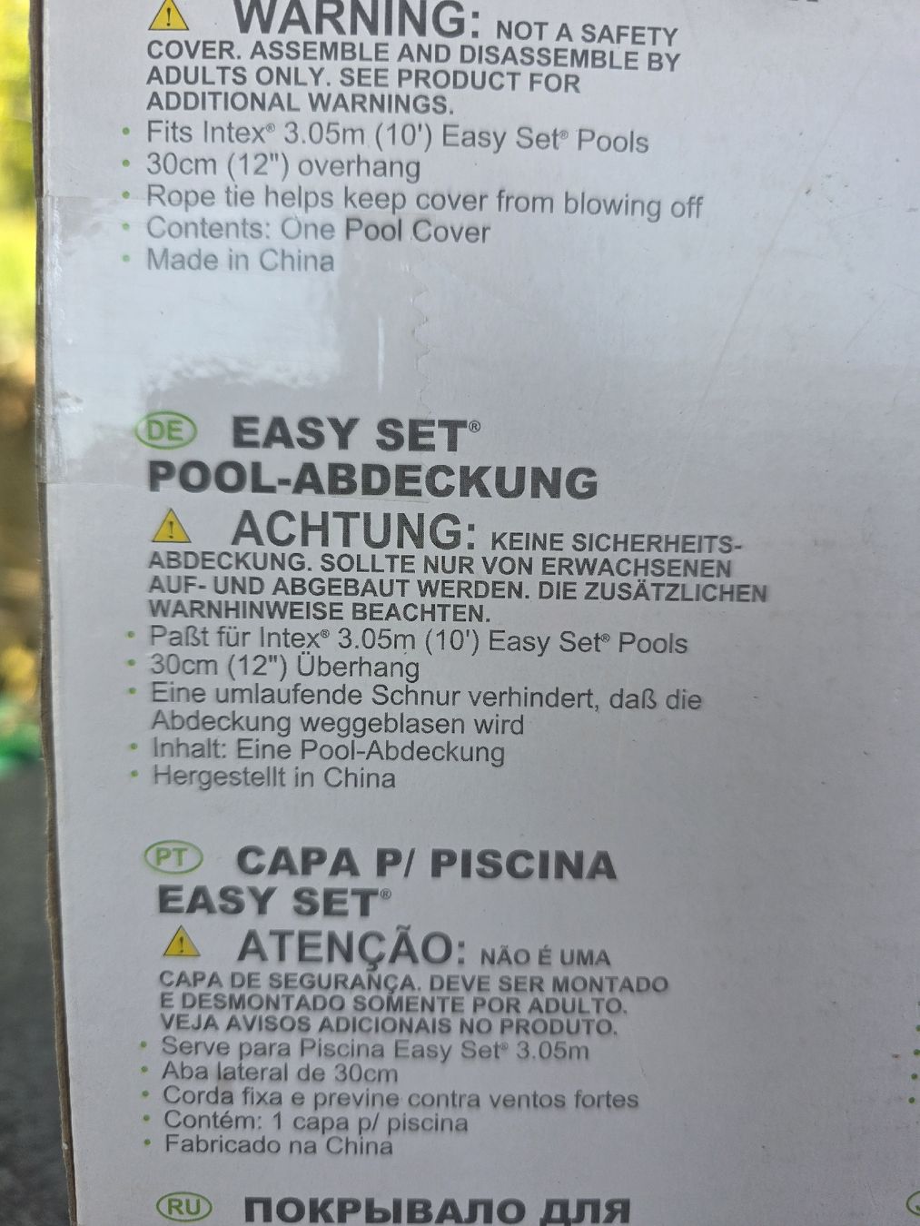 Intex Piscine: Intex Pool Abdeckung Krystal Clear Basics - 3.05m - Neu – Nuovo e nell'imballaggio originale da Herisau venduto da Gleis-6 1