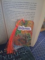 Handgemachter Lesezeichen "Bookworm" mit Herbstmotiv!