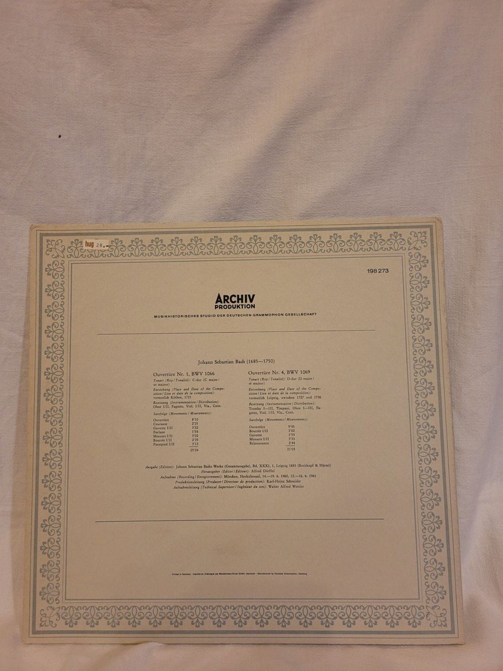 Dischi in vinile: Vinyle Bach - Ouvertures - Archiv Produktion Stereo – Usato da La Chaux-de-Fonds venduto da reu_kx5l 6