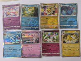 8-teiliges Pokemon Set bestehend aus Evoli-Entwicklungen