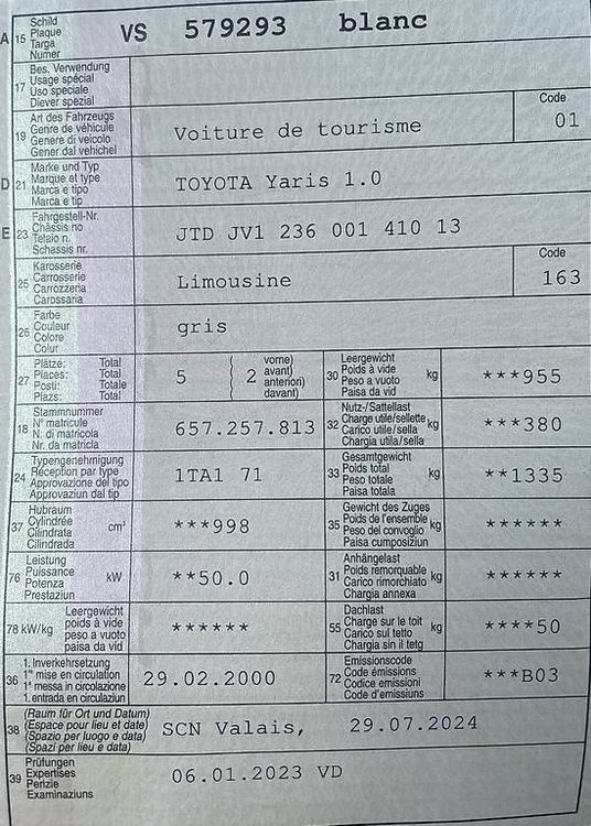 Automobili: Toyota Yaris 1.0 – Usato da Monthey venduto da far_2292 4