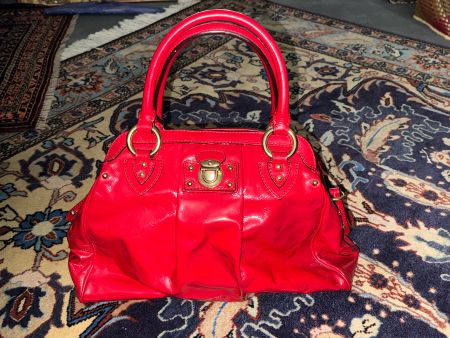 Marc Jacobs  Alyona Patent Leather Satchel Red