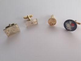 4 einzelne Manschettenknöpfe (kein Gold oder Silber!)