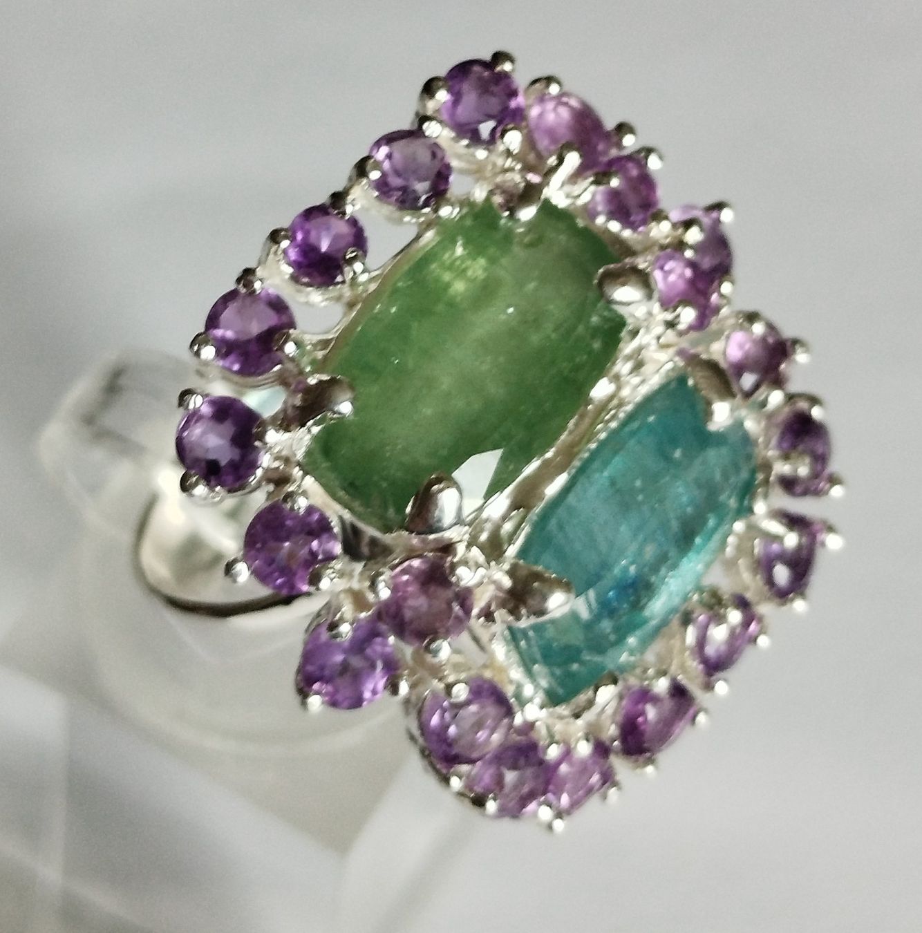 Ringe: Neu: Kyanit Amethyst Ring Schmuck Größe 57 – Neu (gemäss Beschreibung) aus Matten b. Interl von EdelsteineInterlaken 1